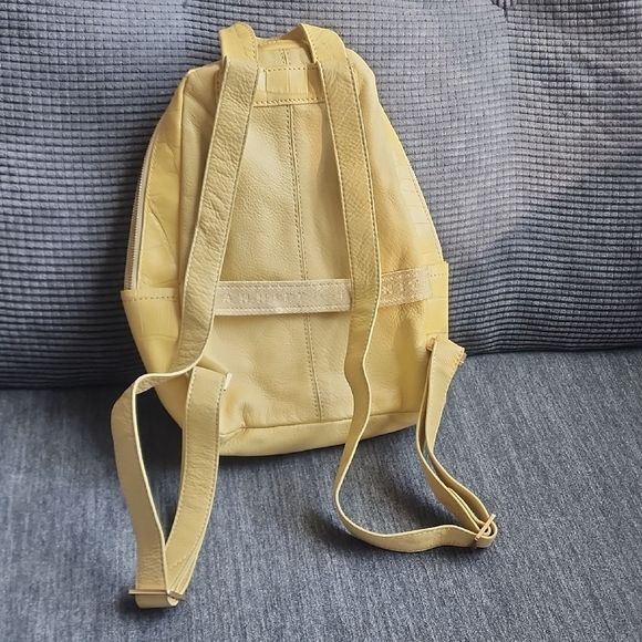 Hammitt Hunter Medium Sunstruck Yellow Crocco Embossed Leather - Picture 5 of 7